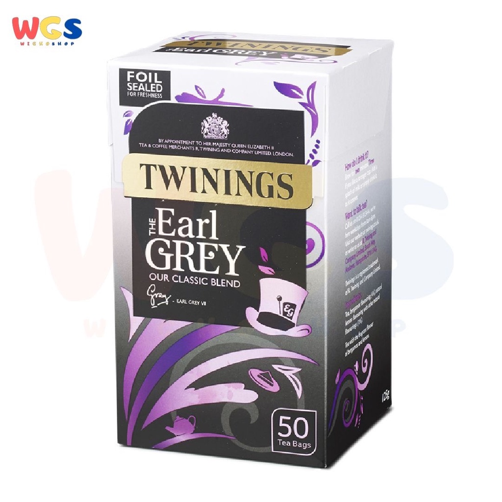 Twinings Tea Earl Grey Classic Blend 50 Tea Bags 125g