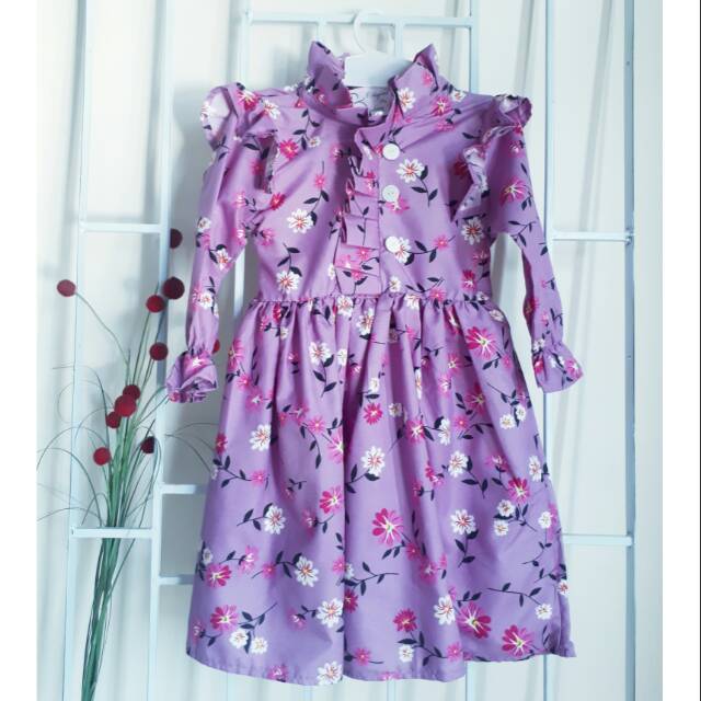 DRESS ANAK LENGAN PANJANG BAHAN KATUN JEPANG