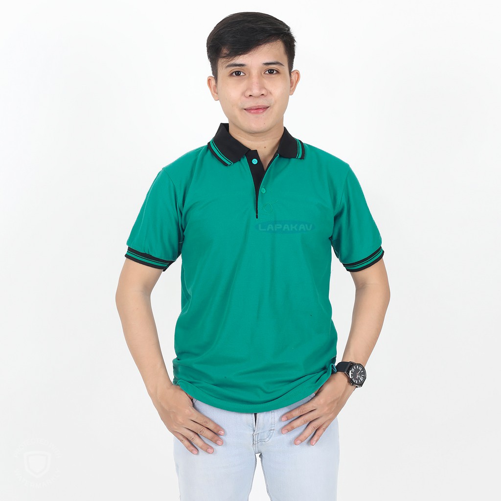 Lapakav Polo  Shirt Polos  Hijau Tosca  Shopee Indonesia