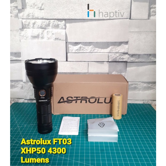 Astrolux FT03 XHP50 XHP50.2 4300 Lumens + Baterai 26650 5000 mAh