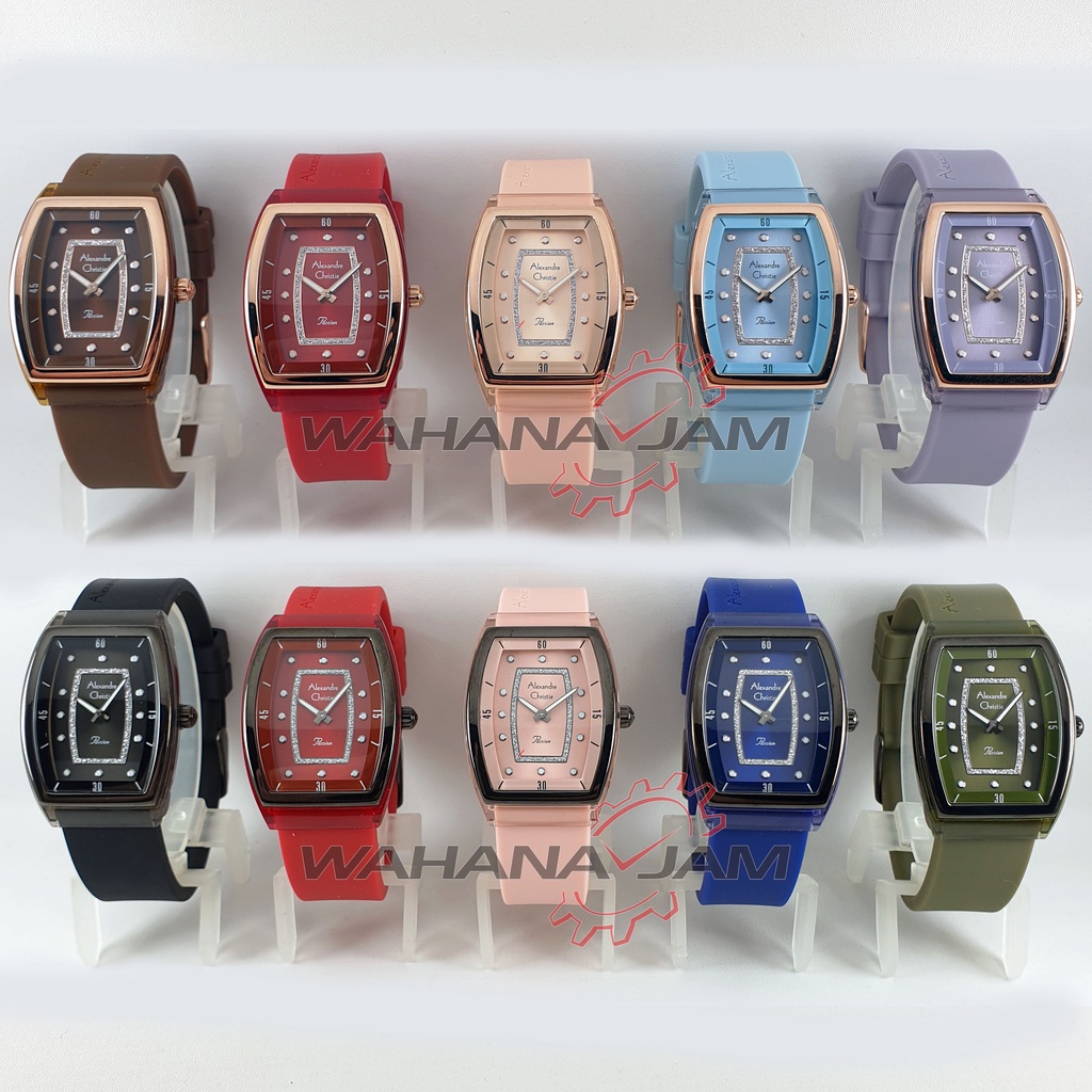 Alexandre Christie AC 2847 LH / Jam Tangan Wanita AC2847 Alexander Cewek Karet Rubber Rosegold Ori