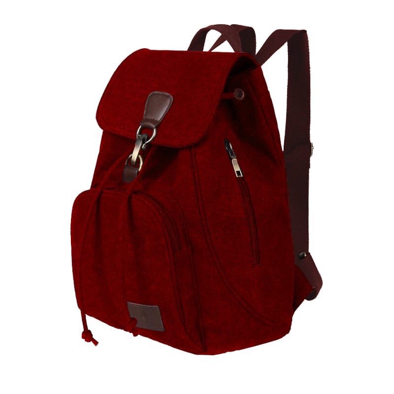 GHbag Klub New Arrival - Tas Ransel canvas IAC Backpack Up to 16 inch - Tas Ranse Tas Wanita Daypack-Canvas Maroon