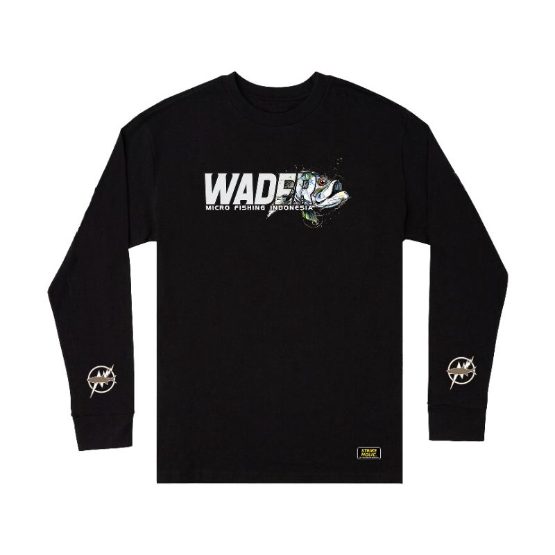kaos mancing lengan panjang wader microfishing warna hitam