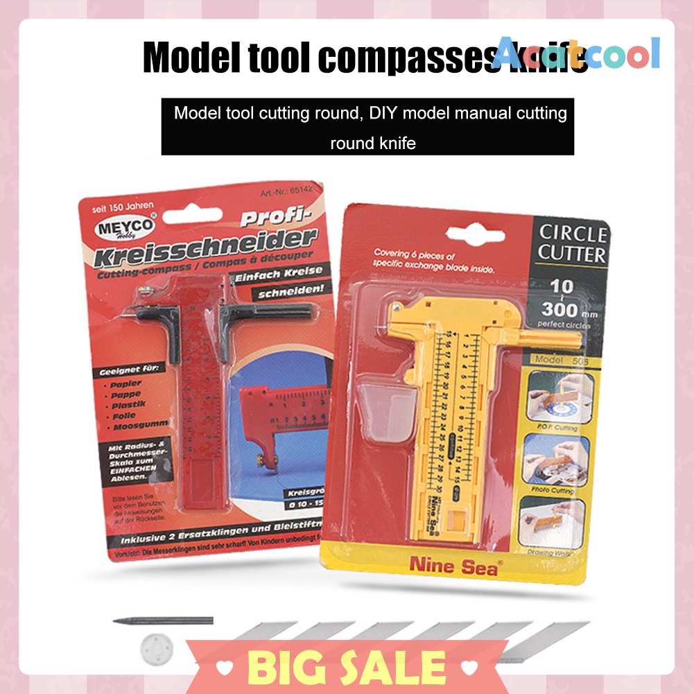 Portable Compass Circular Cutter Hand Craft Accessory Rotary Paper Cut Tool