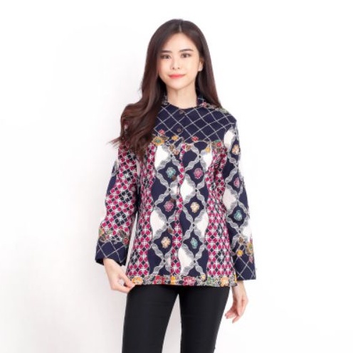 Atasan Batik Kemeja Fashion Wanita Stretch 993