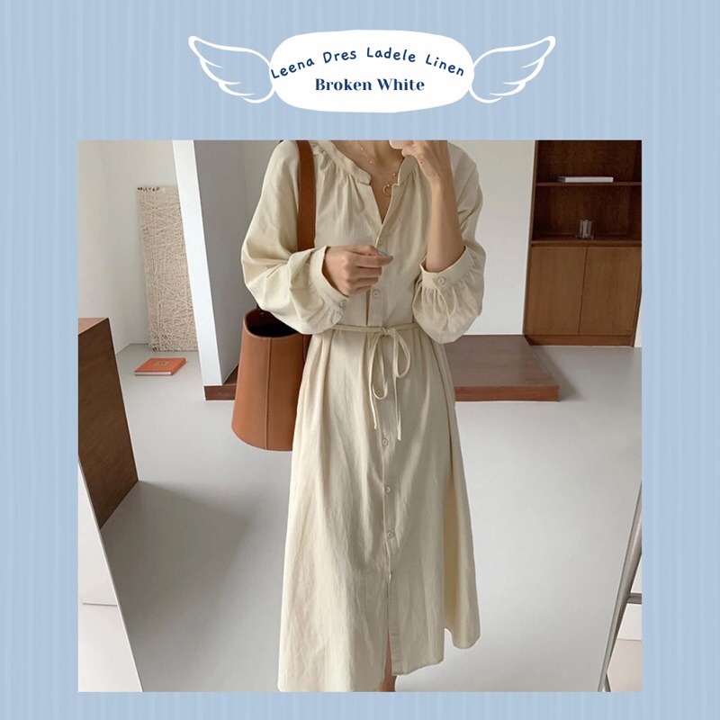 KOREAN STYLE LEENA DRESS LADEL LINEN G1