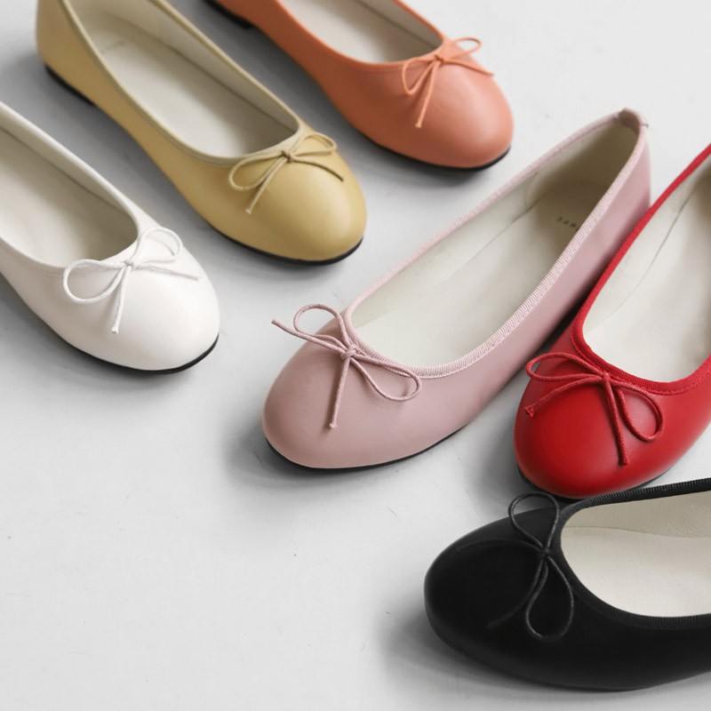 [SAPPUN] Sizuel Ribbon Flats 1cm Artificial Leather