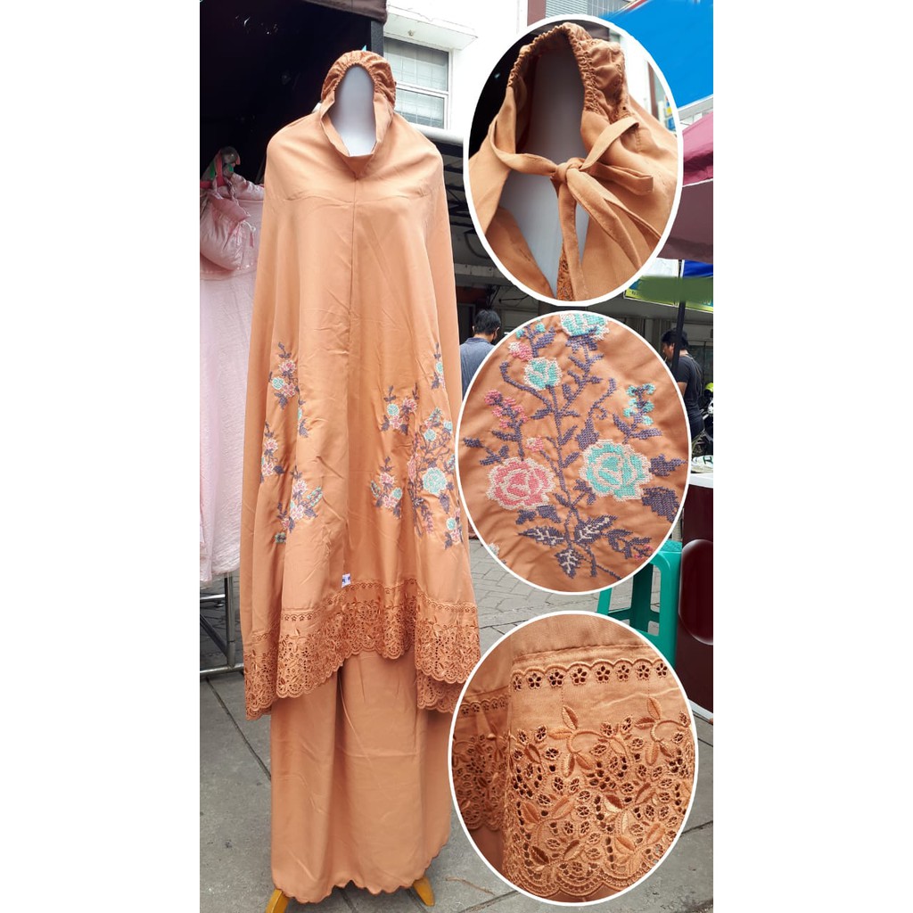 [HINOW] MUKENA PADANG KHADIJAH BORDIR TANGAN KATUN MIKRO PREMIUM