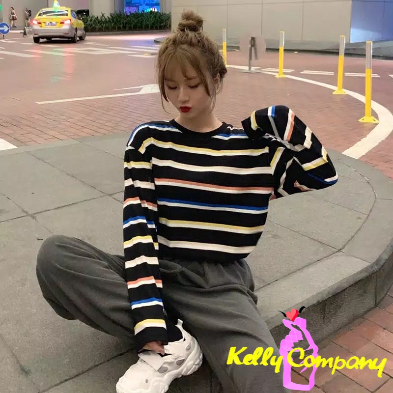 KC STRIPE PELANGI / RAINBOW NESVI / KAOS WANITA PELANGI TEE