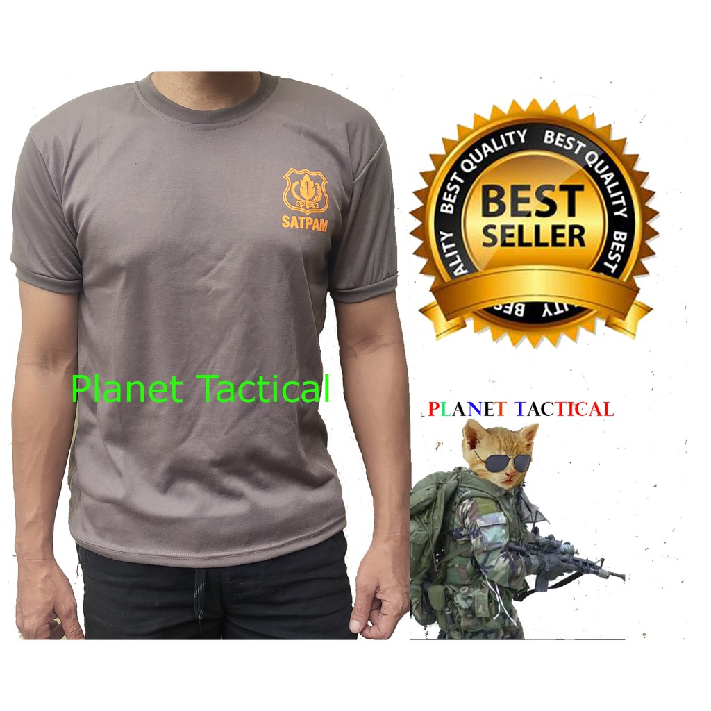 KAOS SATPAM COKLAT SECURITY LENGAN PENDEK