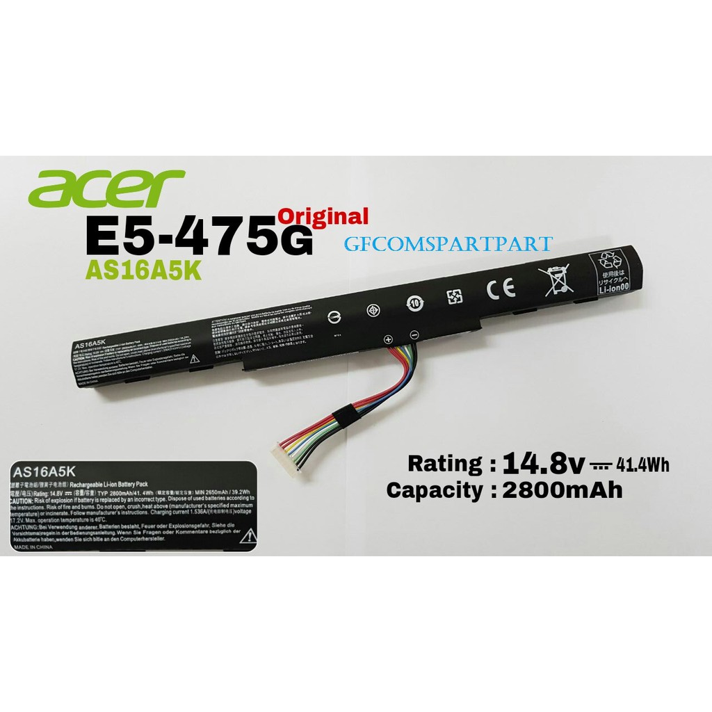 Baterai Acer Aspire E5-475G 523G 553G 573G 575G 774G AS16A5K AS16A7K AS16A8K