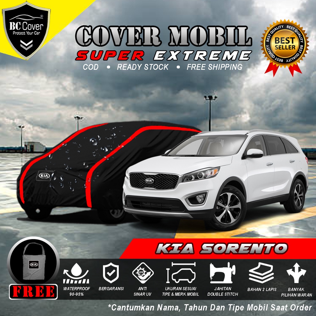 Body Cover Mobil Kia Sorento Waterproof / Sarung Mobil Sorento Waterproof / Selimut Mobil Kia Sorento Tutup Penutup Mantol Kerudung Mantel Mobil Kia Sorento Waterproof Outdoor Anti Air