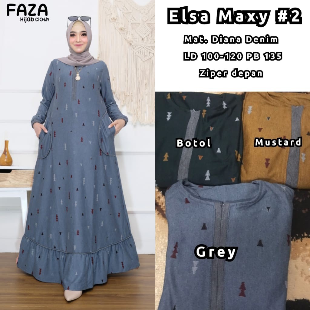 Gamis Kaos Diana Denim terbaru Cantik Simpel Kekinian New karimah