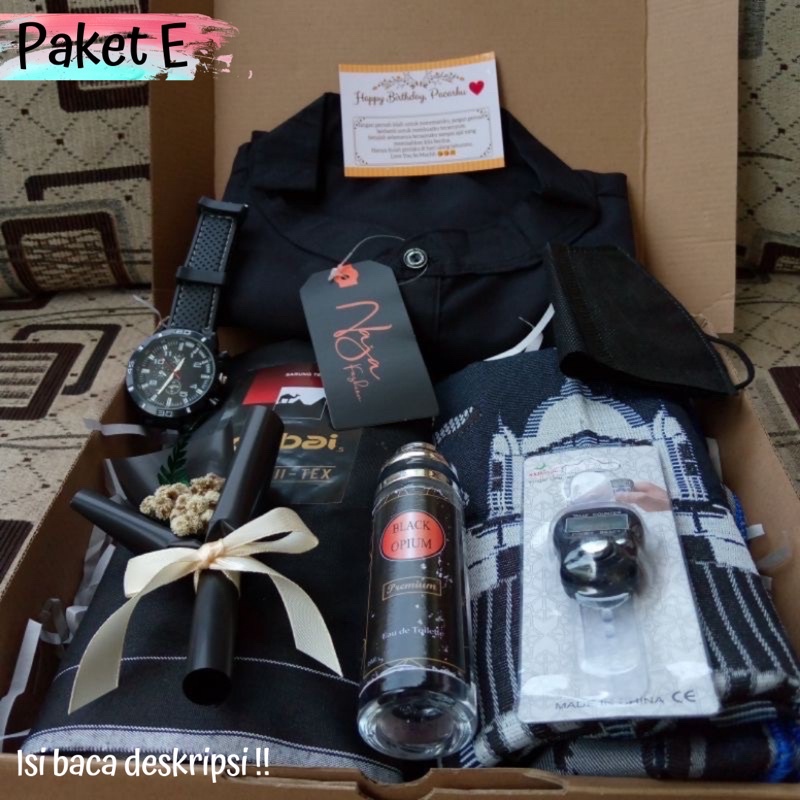 Paket E Keren Kado Gift Box Hampers Cowok Pria Hadiah Ulang Tahun Wisuda Pacar Sahabat Keluarga