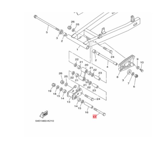 baut arm relay con rod ayunan shock shok sok scorpio ORI YGP 90101-12802