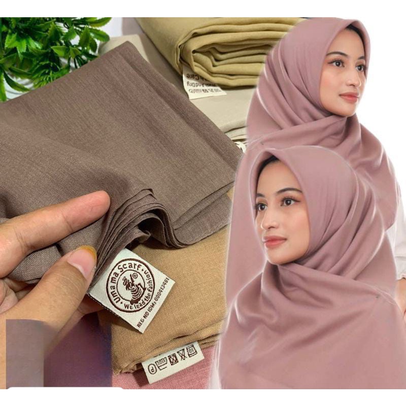 Hijab Basic Voal Jahit Umama Scarf Jilbab Hijab Kerudung 110x110cm Segiempat Polos Umama