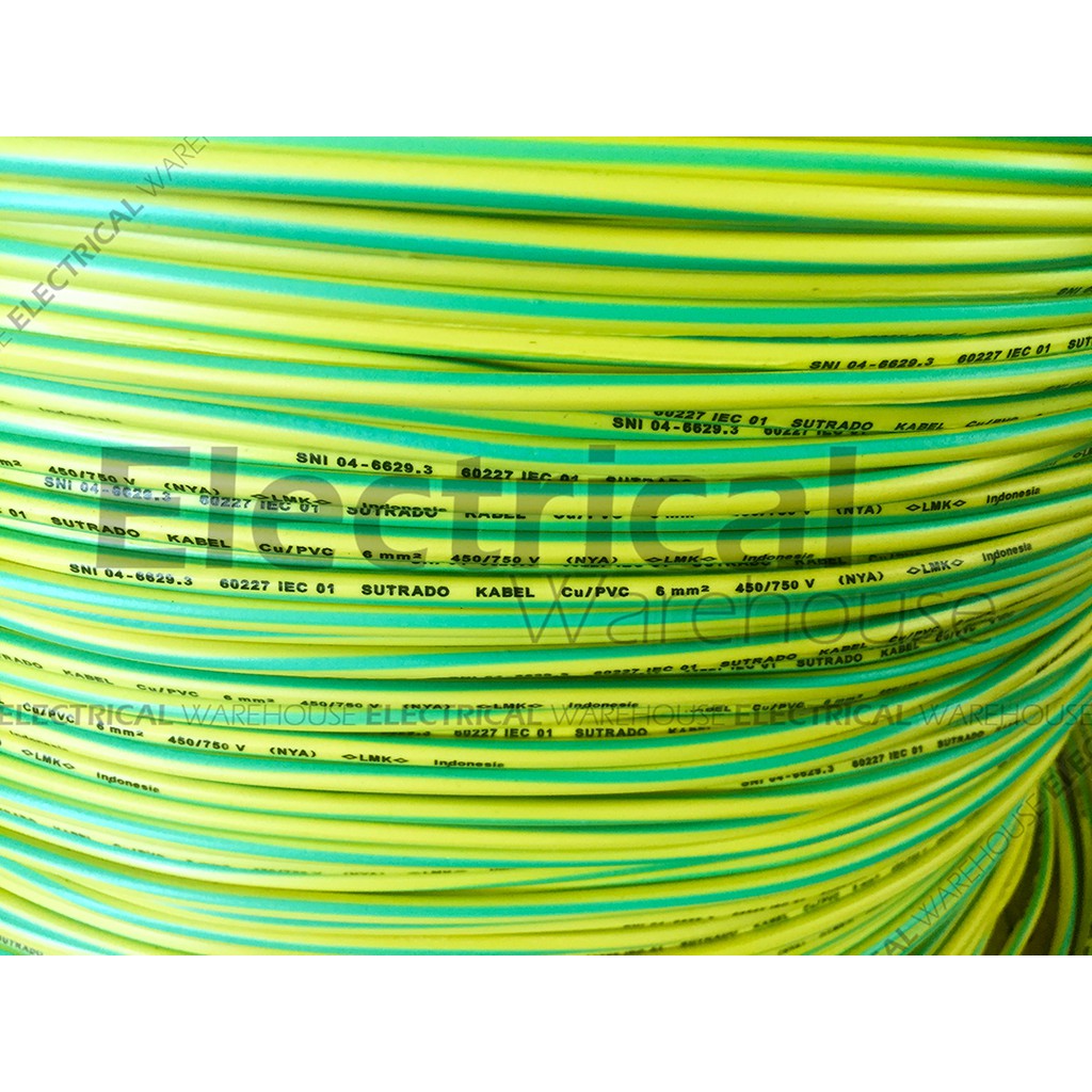 Kabel Listrik NYA 1x6mm2 SUTRADO 100 Meter ( 6 mm 6mm 100M 6mm2 1x6mm 1x6 mm2 100 M )