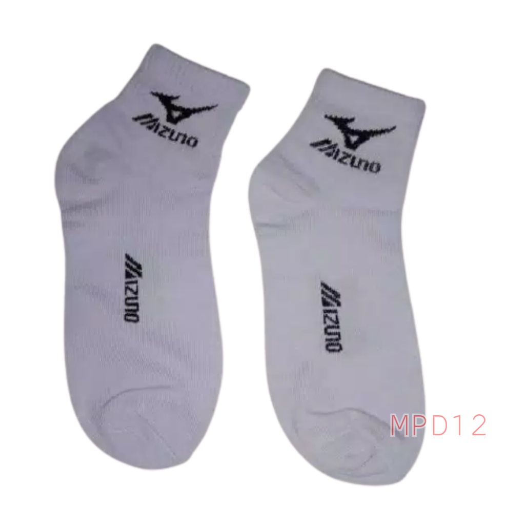 Kaos kaki Mizuno Sock- Kaos kaki Mizuno Pendek - Kasut Tenis Meja Futsal Badminton Warna Putih