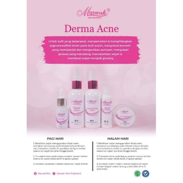 MARWAH skincare paket DERMA ACNE