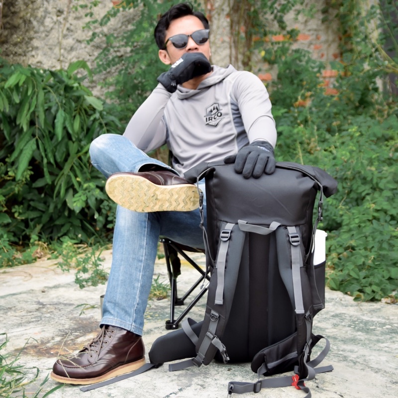 Tas Gunung Carrier Ultralight 50 Liter Original Free Rain Cover - Hitam