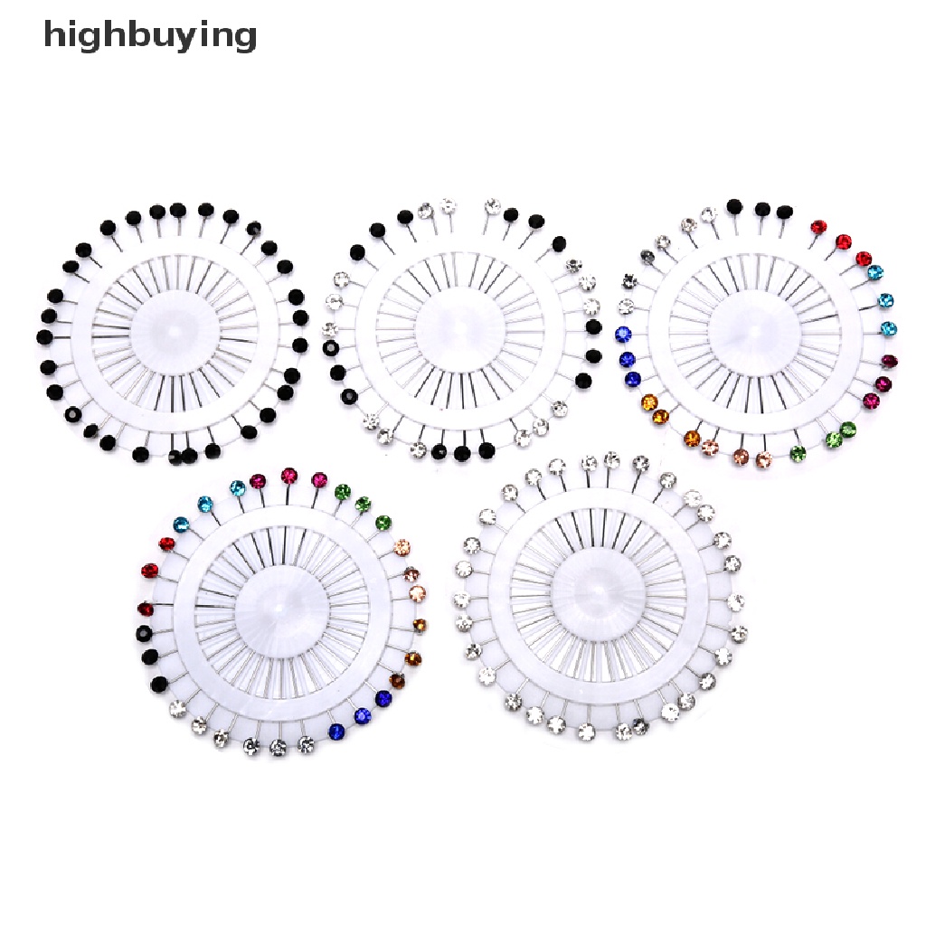 Hbid 30Pcs / Set Bros Pin Kristal Warna-Warni Untuk Membuat Dress / Hijab