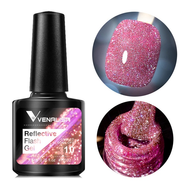 ORIGINAL Reflective Flash Kutek Gel Glitter UV Gel Nail Polish BD Series