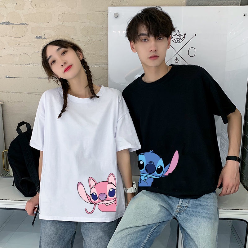 MYSTIQUE.ID-BAJU KAOS COUPLE STITCH T-SHIRT LUCU DAN AESTHETIC