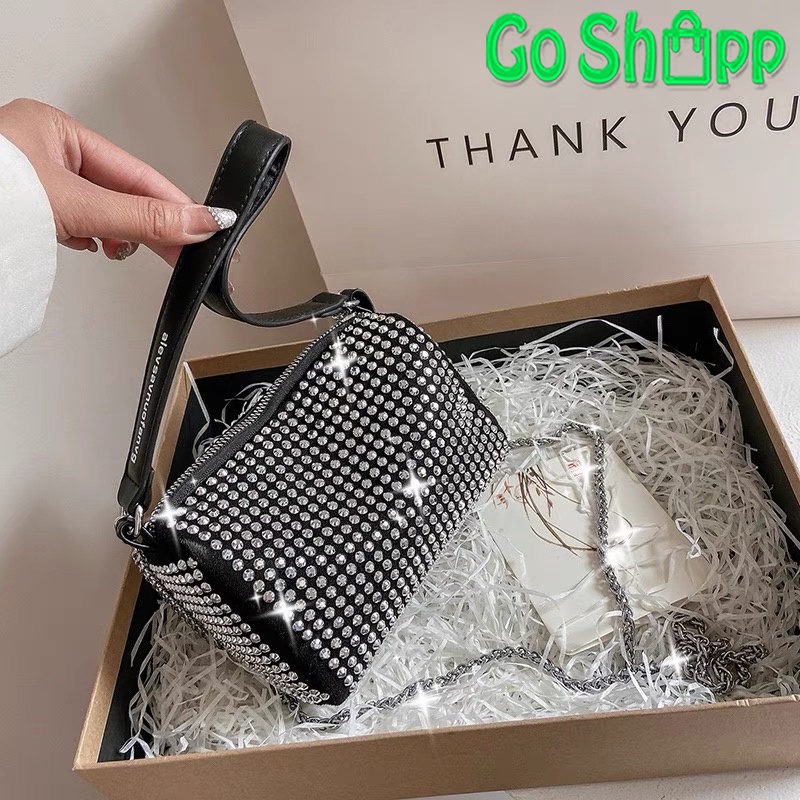 Tas Selempang Wanita Manik Bling Bling Import - Tas Bahu Slempang Wanita Fashion Korea - Tas Pesta Wanita Terbaru Import Kekinian [SL83]