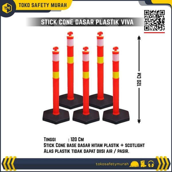 

DENCA Stick Cone Base Hitam Scotlight Plastik 120 cm Pembatas Jalan Traffic