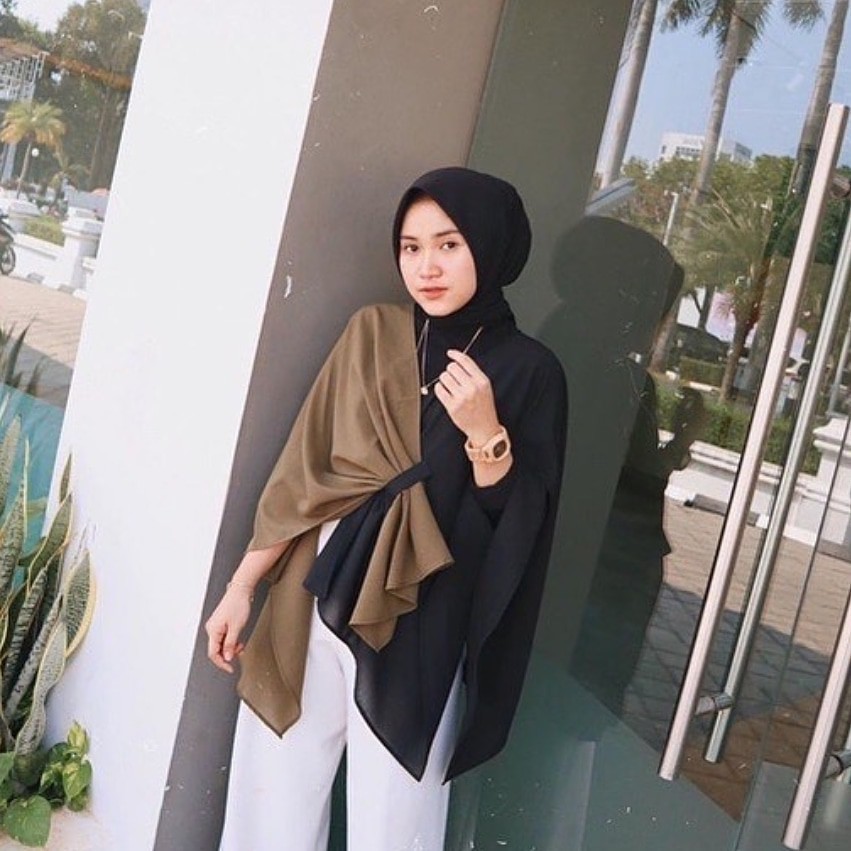 [ COD ] Ami Outer Cardigan Two Tone Sisy Cardi Muslim Termurah-mocca