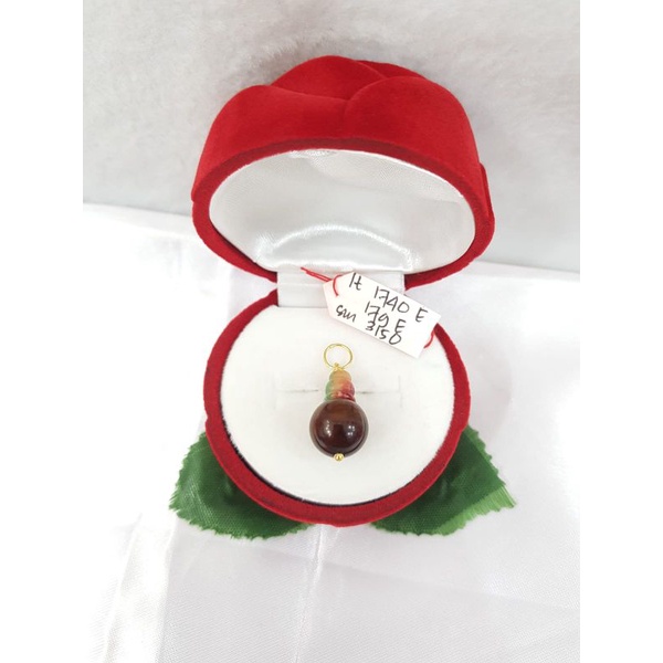 LT1740E179E liontin model guci antik mata batu sembur emas kuning asli berat 0.450 sama mata 3.150 k