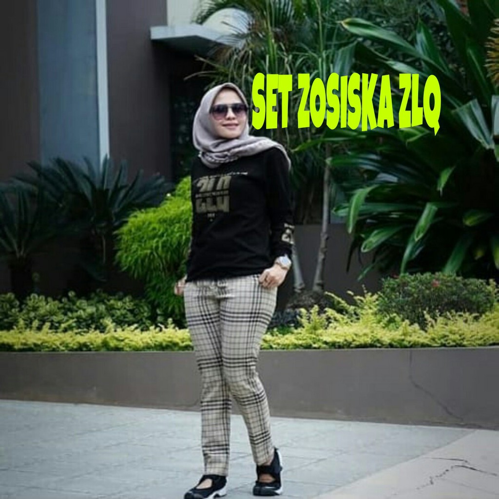 SET ZOSISKA ZLQ / SETELAN WANITA SIMPLE / FASHION WANITA MUSLIM SIZE XL