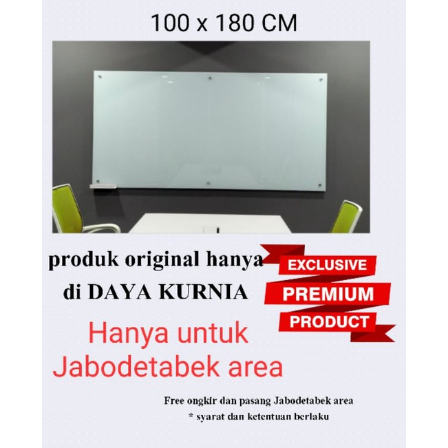 

papan kaca 100x180cm warna putih susu - glassboard terbaru flash sale berkualitas