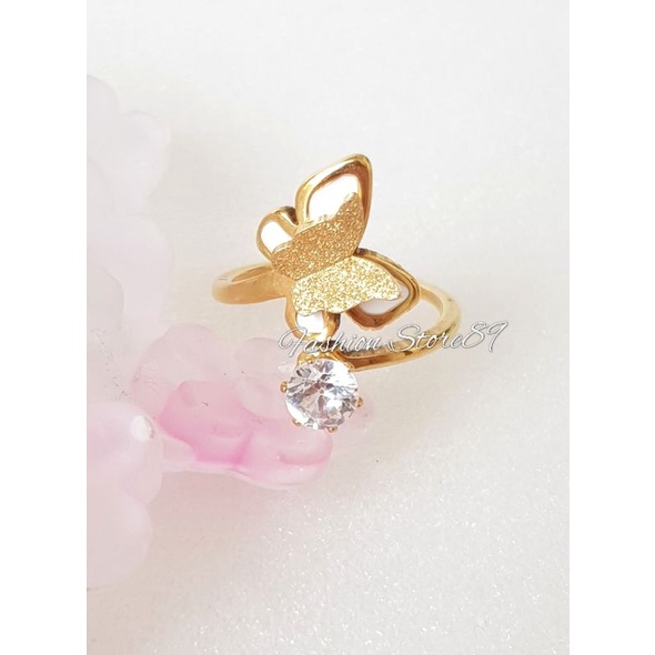 Cincin Import Titanium Buterfly Warna ring Fashion Bestquality Buterfly Fashion Red Black White