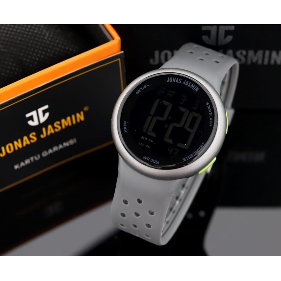 JAMINAN ORIGINAL✅Jam Tangan Pria dan Wanita JONAS JASMIN JJ-5312 Digital Strap Karet Anti Air Bulat Free Batrai