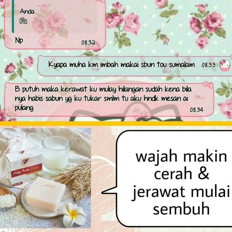 Milk Rice Soap sr12 / Sabun Susu Beras Sr12 / Sabun Batangan sr12 / Sabun Jerawat