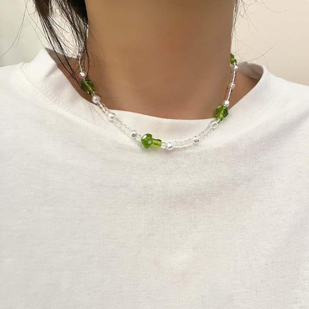 Needway Kalung Jamur Temperamen Gaya Keren Sederhana Hadiah Chocker Gadis Gaya Korea Rantai Klavikula