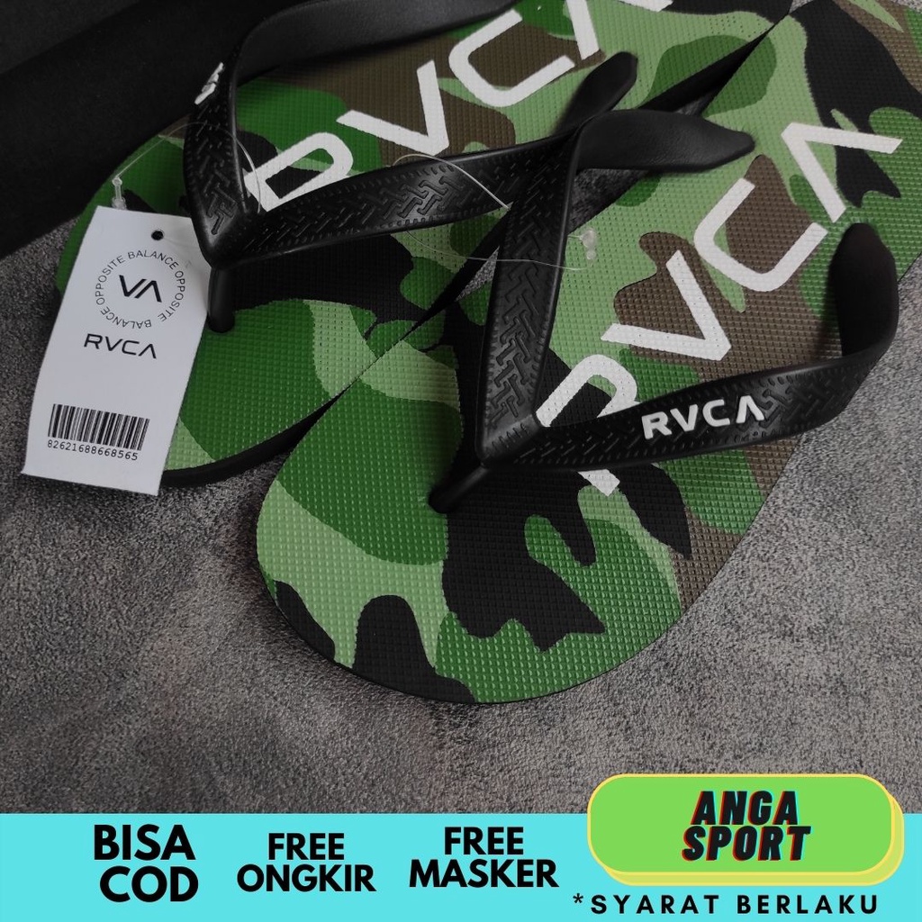 SANDAL PRIA JEPIT RVCA ARMY TERMURAH / SANDAL SANTAI REMAJA KEKINIAN / SENDAL JEPIT SURFING COWOK / SENDAL JEPIT DISTRO KASUAL PREMIUM