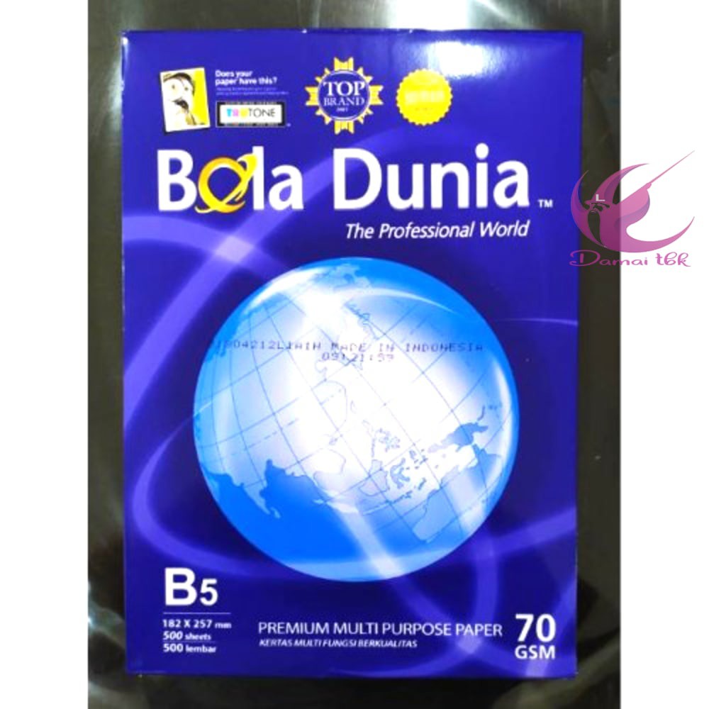 

Kertas HVS Bola Dunia 70Gr B5