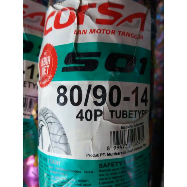Ban Corsa S01 80 90 Ring 14 Tubetype (non tubeless) Matic