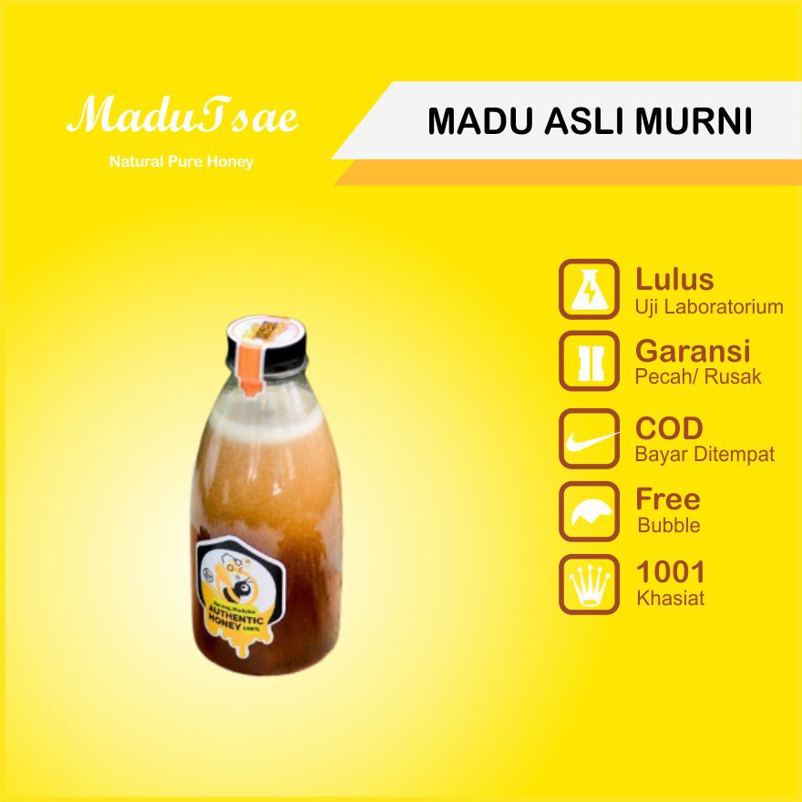 

MADU MENTAH ASLI MURNI 100% MADU HERBAL ORGANIK PURE RAW HONEY LEBAH EPIS MELIFERA 325ML