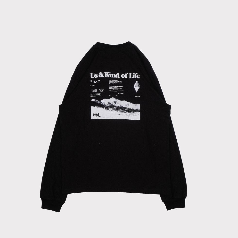 UNKL347 Kaos Longslevees Katun Kaos Lengan Panjang Motif Hitam ALSS ▫ JP.26Au22ᴰ