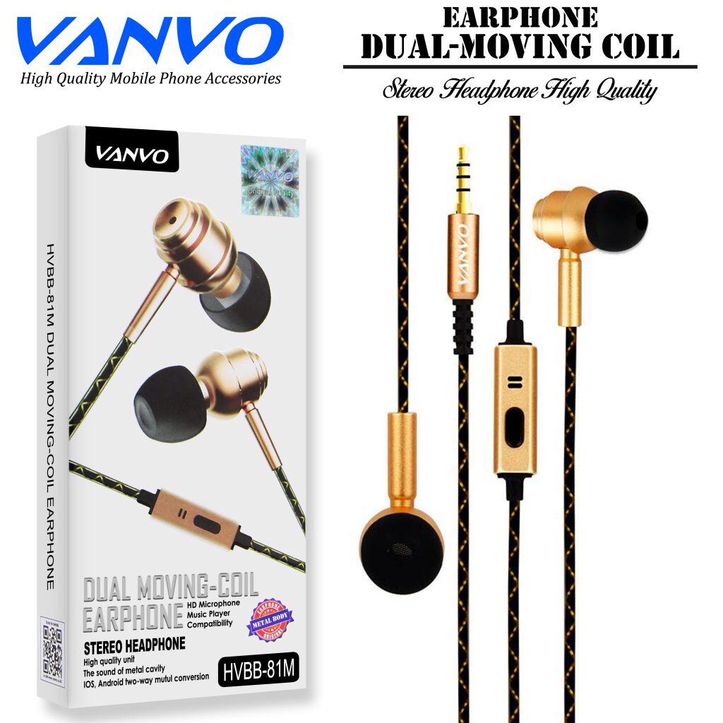 HEADSET MUSIC/HANDSFREE KABEL/HF VANVO METAL HVBB-81M