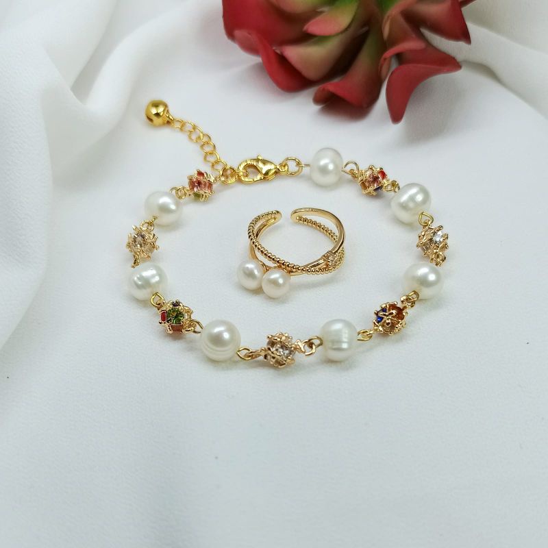 Set Gelang dan cincin mutiara Lombok Asli| Gelang mutiata lombok| Cincin mutiara