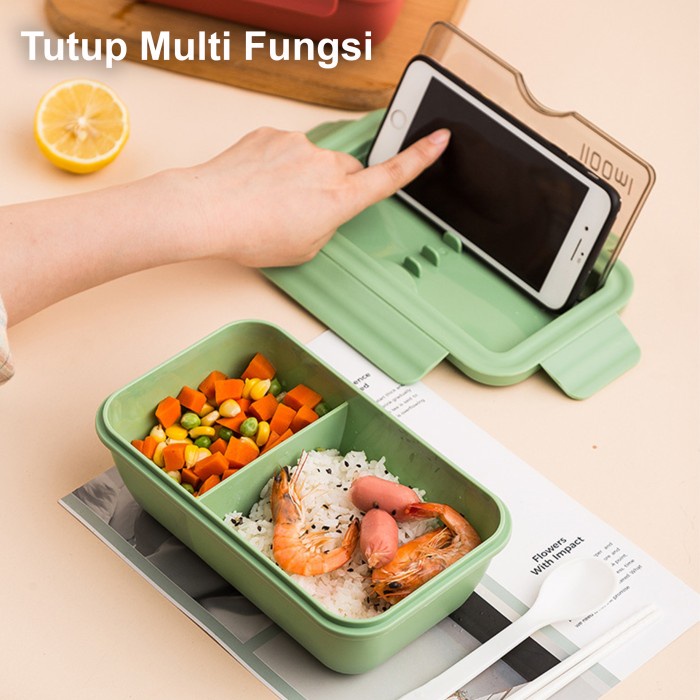 Tempat Kotak Bekal Makan Lunch Box Anak Plastik 1100ml Bento Box