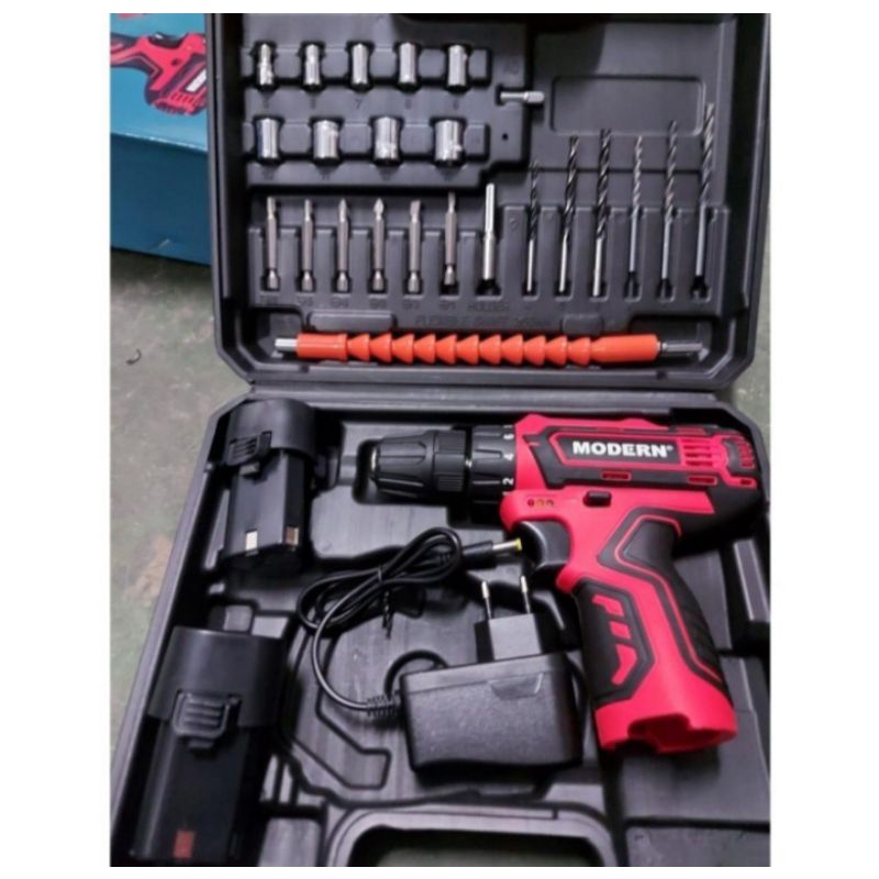 Mesin Bor MODERN Cordless M-13 Set Koper
