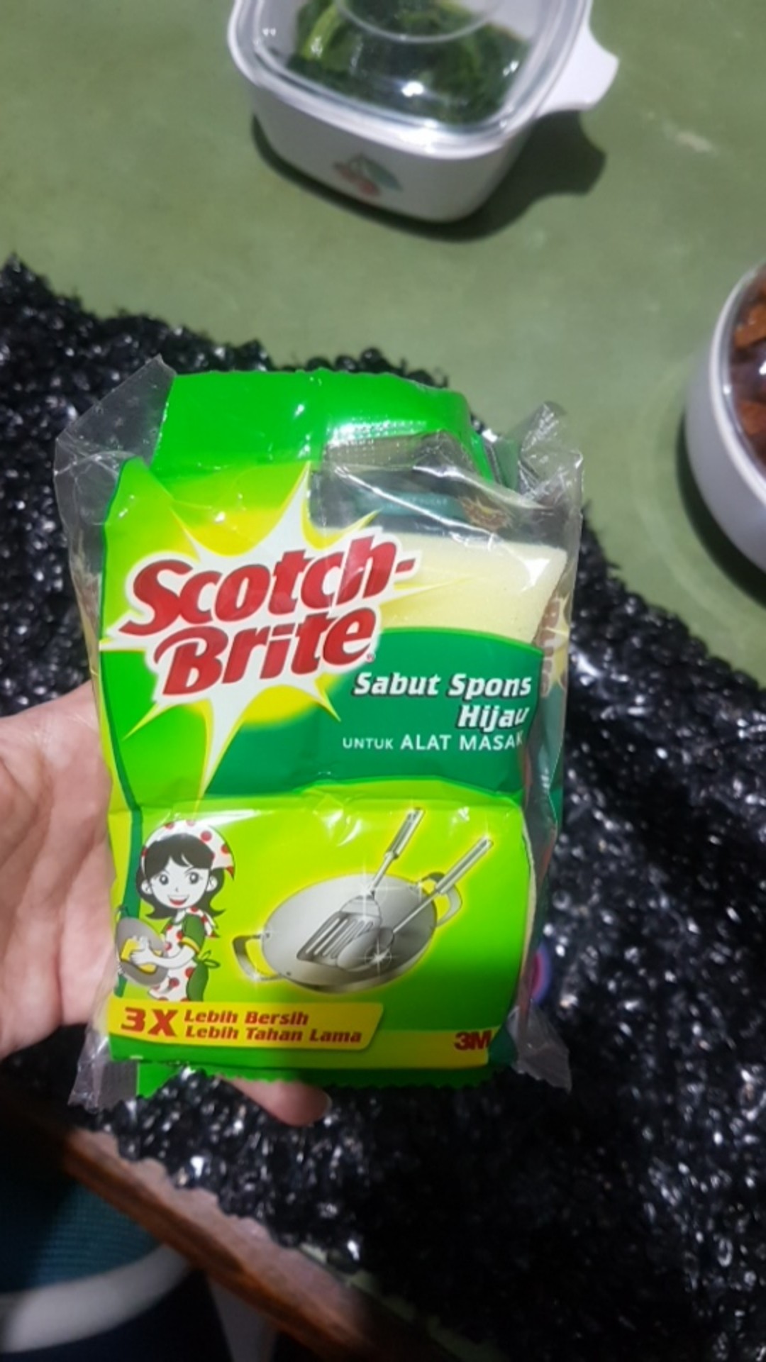 3m Scotch-brite Sabut / Spons Alat Masak 1 Pcs 3x4 Inch Sponge Dishwasher Spons Cuci Piring 3m-id-30
