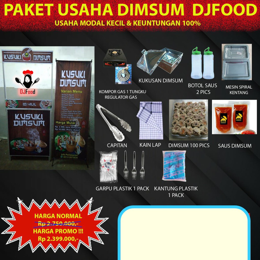 

PAKET USAHA DIMSUM DJFOOD FREE ONGKIR