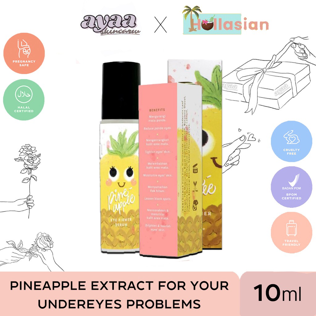 PINEAPPLE EYE FIRMER SERUM HOLLASIAN X HELLODERMA EYE SERUM PENGHILANG MATA PANDA DAN KANTUNG MATA