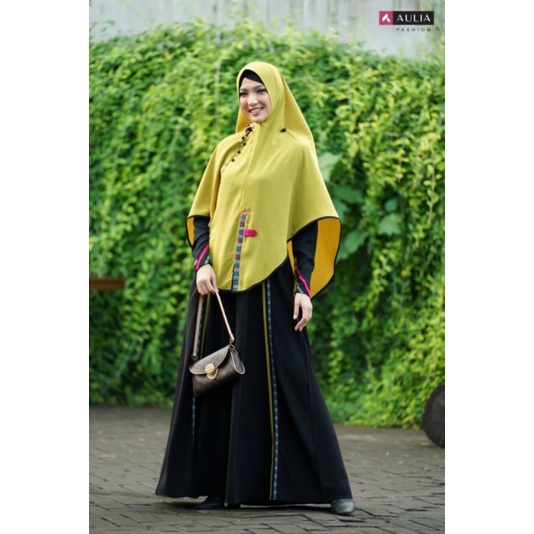 Katya Black Neon | Aulia Fashion | Gamis Syar'i